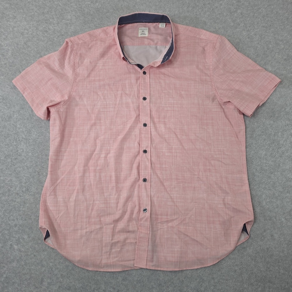 Construct Mens XXL Slim Fit Stretch Short Sleeve Button Up Shirt 4 Way Stretch